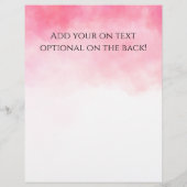 Service Menu Girl met Braid Pink Waterverf  Briefhoofd (Achterkant)