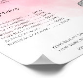 Service Menu Girl met Braid Pink Waterverf Poster (Hoek)