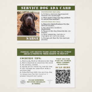 Service militaire Chien Carte ADA Carte d'identité