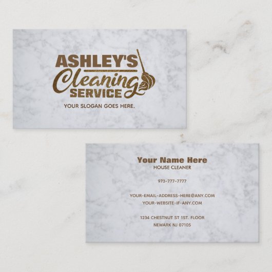 Service moderne de nettoyage en marbre Cartes de v (Devant / Derrière)