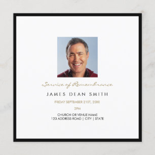 Service of Remembrance Memorial Photo Funeral Kaart