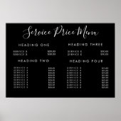 Service Price Menu Custom Make Printed Poster (Voorkant)