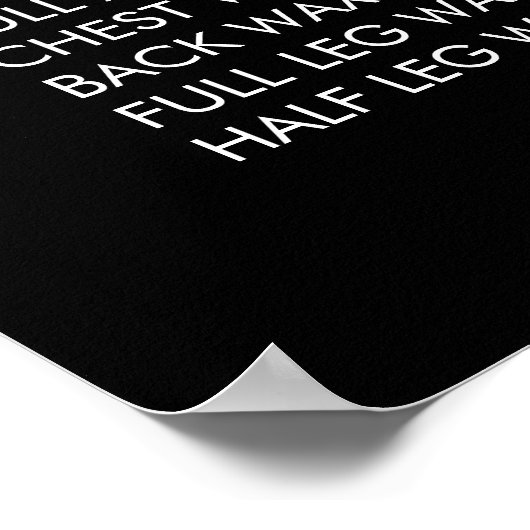 Service Price Menu Custom Printed Poster (Hoek)