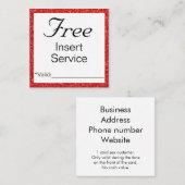 Service promotionnel ou carte de réduction (Devant / Derrière)