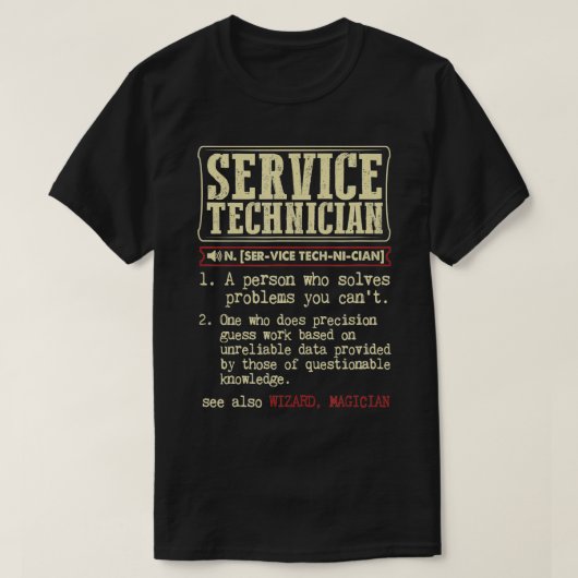 Service-technicus Dictionary erm T-shirt (Design voorkant)