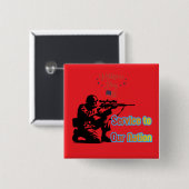 Service To Nation bright red Vierkante Button 5,1 Cm (Voorkant /achterkant)