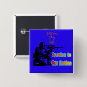 Service To Nation deep blue Vierkante Button 5,1 Cm (Voorkant /achterkant)