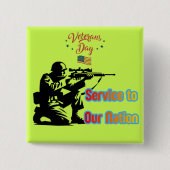 Service To Nation light green Vierkante Button 5,1 Cm (Voorkant)