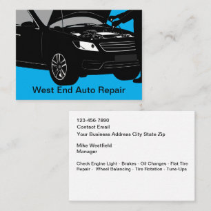 servicecentrum voor autoreparatie visitekaartje