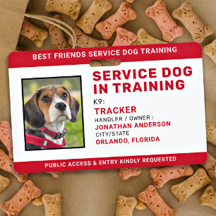 Servicehond in opleiding ID Rood Gepersonaliseerde Badge