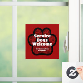 Servicehonden Welkom Huisdier Pootafdruk Eigen Bed Raamsticker