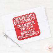 Servicelabel voor Disconnect Transfer Switch Vierkante Sticker (Envelop)