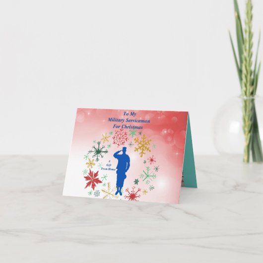 Serviceman Folded Wenskaart Kaart (Voorkant)