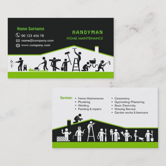 Services de bricolage, carte de visite d'entrepris (Devant / Derrière)