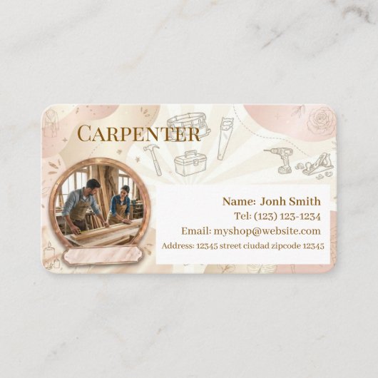 services de charpenterie carte de visite modifiabl (Devant)