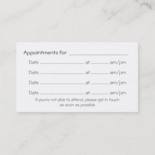 Services de conseil Rappels de rendez-vous (Dos)