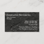 Services de construction Cartes de visite noirs (Devant)