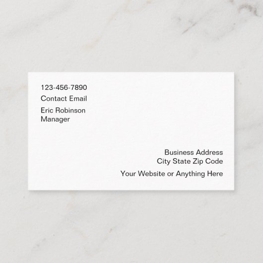 Services de construction classique Carte de visite (Dos)