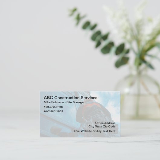 Services de construction moderne carte d'affaires (Debout devant)
