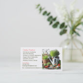 Services de jardin / Carte de visite jardiner (Debout devant)