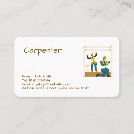 services de menuisier carte de visite modifiable (Devant)