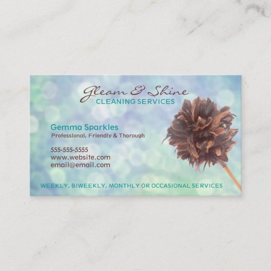 Services de nettoyage bleu Cartes de visite (Devant)