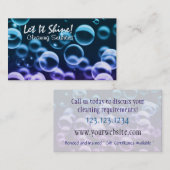 Services de nettoyage Bulles Carte de visite foncé (Devant / Derrière)