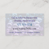 Services de nettoyage Bulles Carte de visite foncé (Dos)