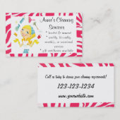 Services de nettoyage carte de visite rose (Devant / Derrière)