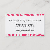 Services de nettoyage carte de visite rose (Dos)