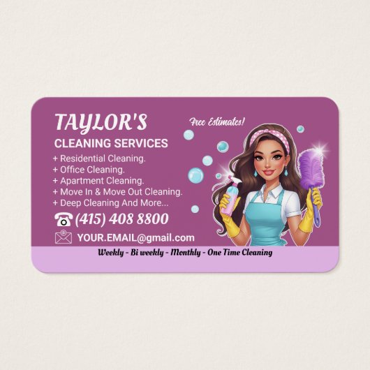 Services de nettoyage Femme de ménage brune Nettoy (Devant)