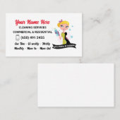 Services de nettoyage Janitor Lady Carte de visite (Devant / Derrière)