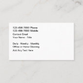 Services de nettoyage moderne Cartes de visite uni (Dos)