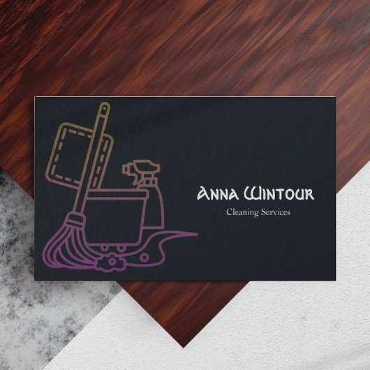 Services de nettoyage Qr Code Carte de visite mini