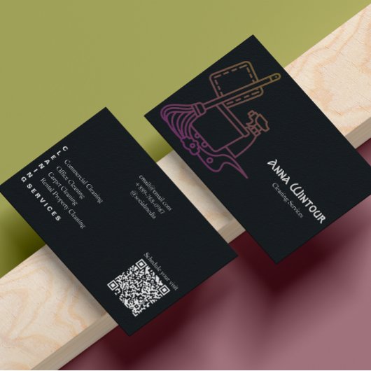 Services de nettoyage Qr Code Carte de visite mini