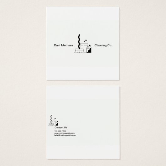 Services de nettoyage simple en texte blanc et noi (Devant & derrière)