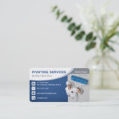 Services de peinture | Carte de visite bleu qualit (Debout devant)