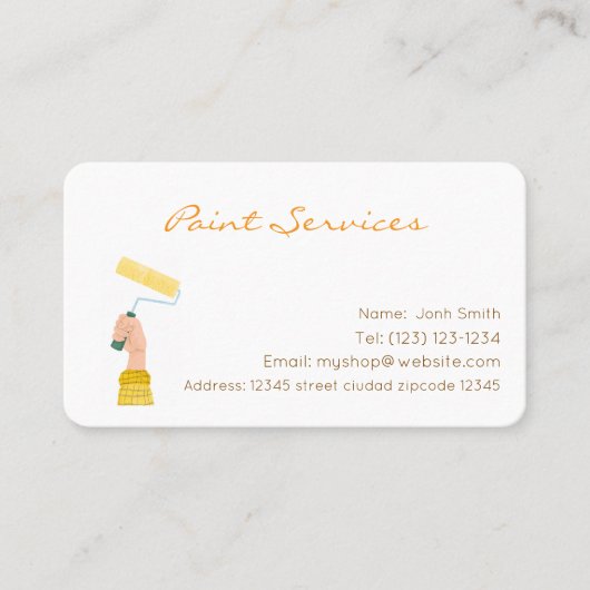 services de peinture carte de visite modifiable en (Devant)