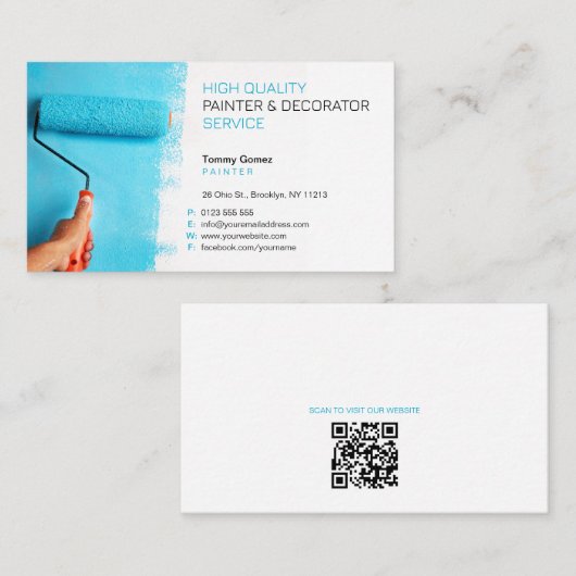 Services de peinture | Carte de visite professionn (Devant / Derrière)
