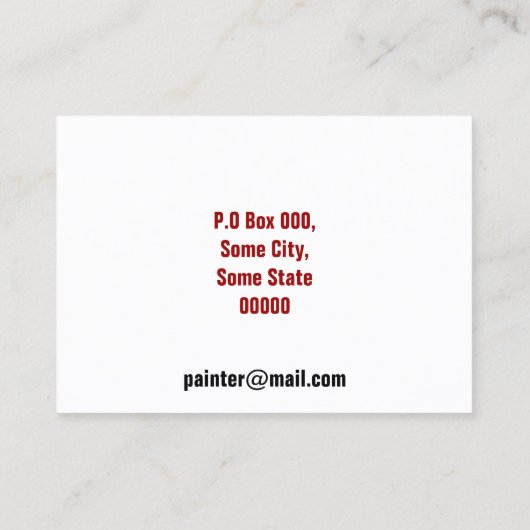 Services de peinture Cartes de visite (Dos)