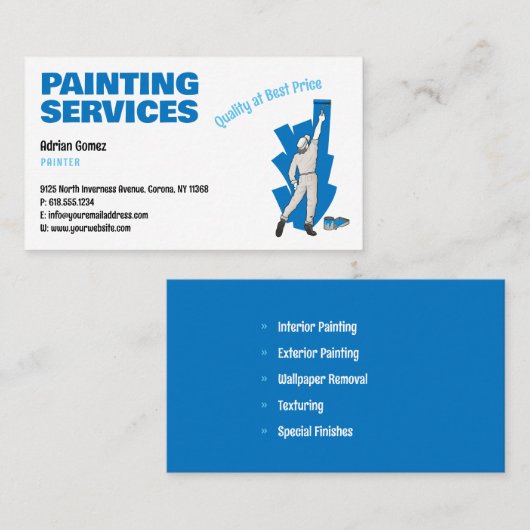 Services de peinture | Peintre au travail Carte de (Devant / Derrière)