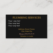 Services de plomberie Carte de visite sanitaire (Dos)
