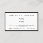 Services de rédaction Carte de visite frontalier n (Dos)