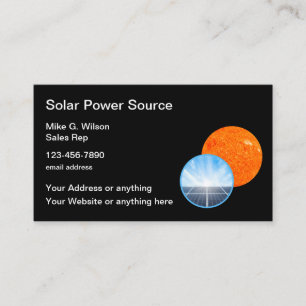Services d'énergie solaire Cartes de visite brill