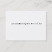 Services d'enquête de Darsmith, cartes d'inc. (Dos)