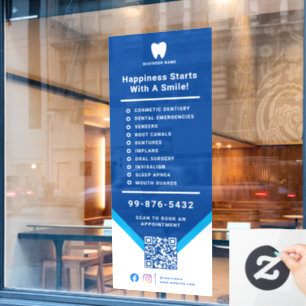 Services Dentist   QR-code zakelijke Logo Raamsticker