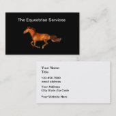 Services équestres Cartes de visite de cheval (Devant / Derrière)