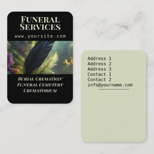 Services funéraires - Carte de visite (Devant / Derrière)