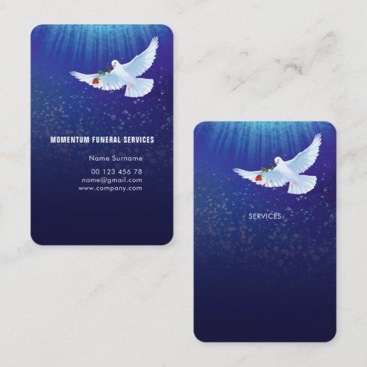 Services funéraires, conception carte de visite (Devant / Derrière)