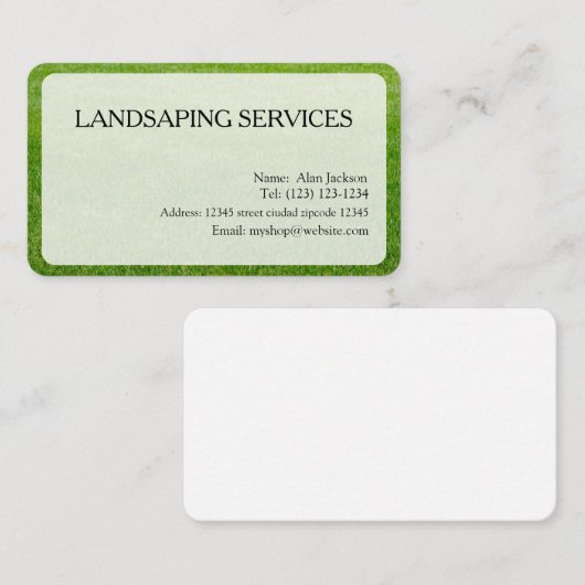 SERVICES PAYSAGERS Carte de visite modifiable (Devant / Derrière)